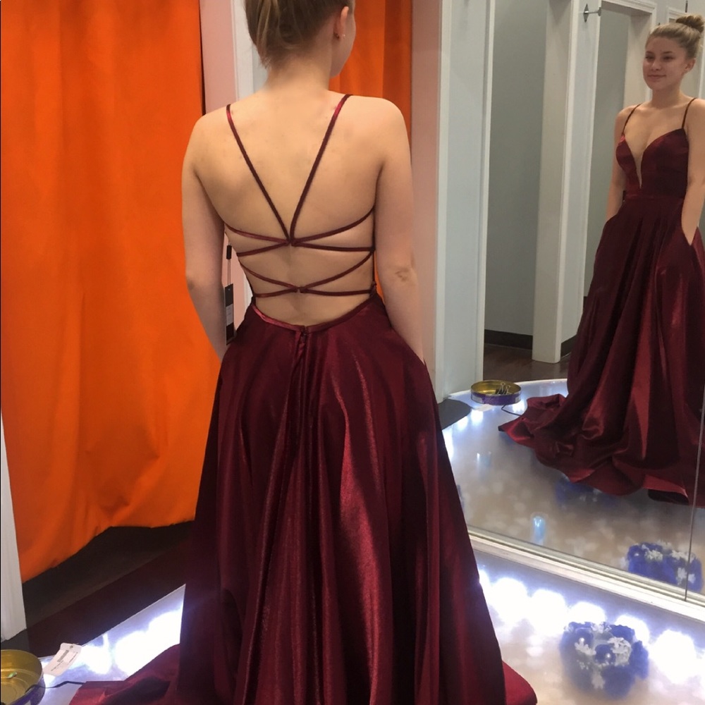 Maroon size 0 prom dress